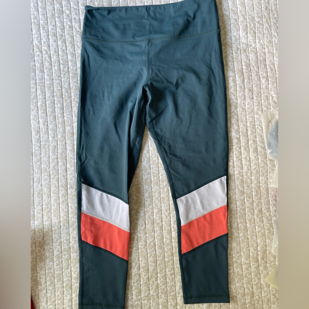 ZYIA Teal Angle Block Light Tight Hi-Rise Leggings